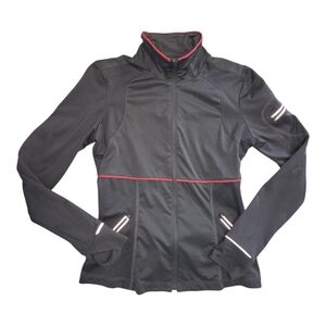 Athleta grey cycling trail fitted track jacket